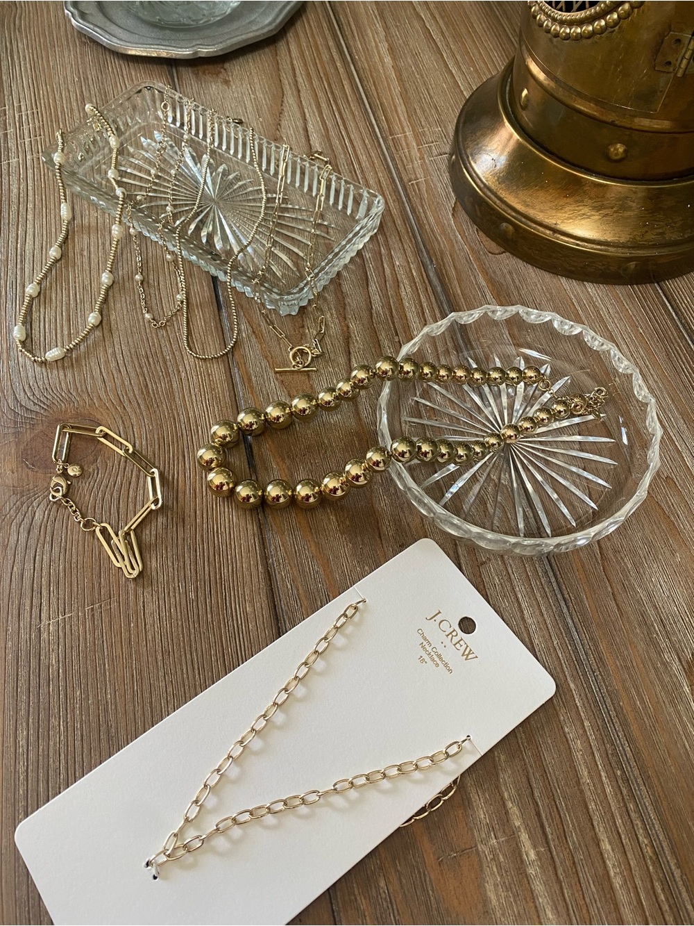 J. Crew Gold-Tone Mixed Necklace Set
